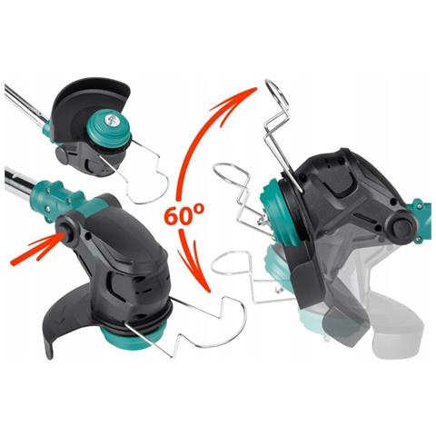 Tagliabordi A Batteria Decespugliatore Telescopico Decespugliatore Leggero Decespugliatore 2x Batteria Li-ion 21v 2,0 Ah Testa Girevole 60° - Foto 2