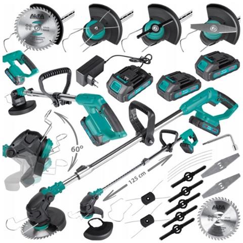 Tagliabordi A Batteria Decespugliatore Telescopico Decespugliatore Leggero Decespugliatore 2x Batteria Li-ion 21v 2,0 Ah Testa Girevole 60° - Foto 1