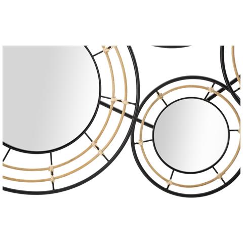 Decorazione In Metallo 3d Cerchi 22 - Nero - Metallo - 111x9,5x59 Cm - Foto 2