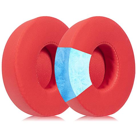 Cuscinetti Auricolari Rrescanti In Gel Per Cuffie Beats Solo 2 E 3 Red - Foto 1