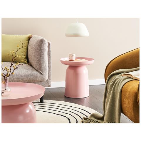 Tavolino Torrens Metallo Rosa Pastello - Foto 1