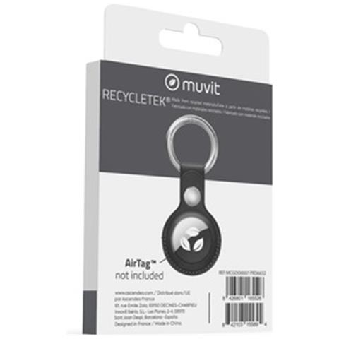 Portachiavi In Pelle Per Apple Airtag Con Anello In Metallo, Nero - Foto 2