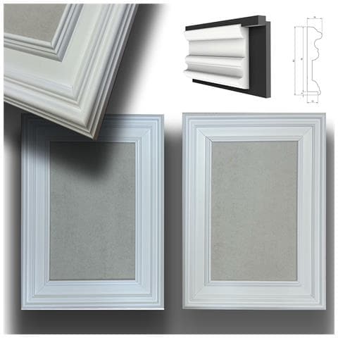 ***stock*** Set Da 2 Cornici Bianche In Polimeri Preassemblate Incluso Pannello In Cartongesso 40x55cm Cad. - Foto 1