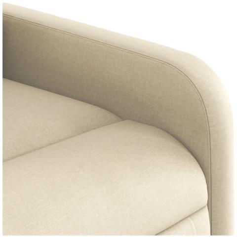 Poltrona Massaggiante Reclinabile Crema in Tessuto - Foto 9