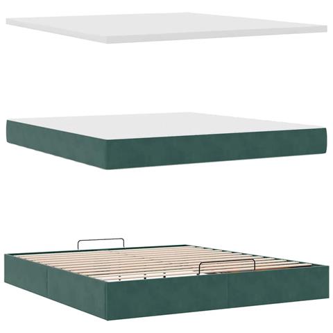 Struttura Letto Pouf con Materasso 160x200 cm in Velluto - Foto 9