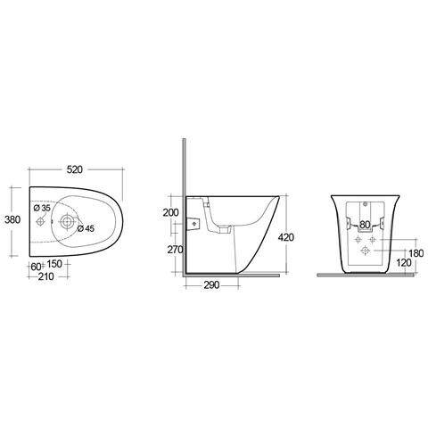 Sanitari Filomuro Rak Ceramics Serie Sensation Vaso, Bidet, Copriwater Soft-close - Bianco Lucido - Foto 2