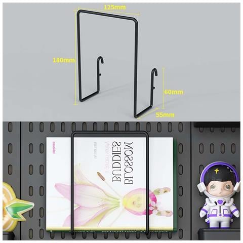 Mensola Per Pannello Forato - Portaoggetti, Porta Lettere, Accessori Per Pannelli Forati Black - Foto 6