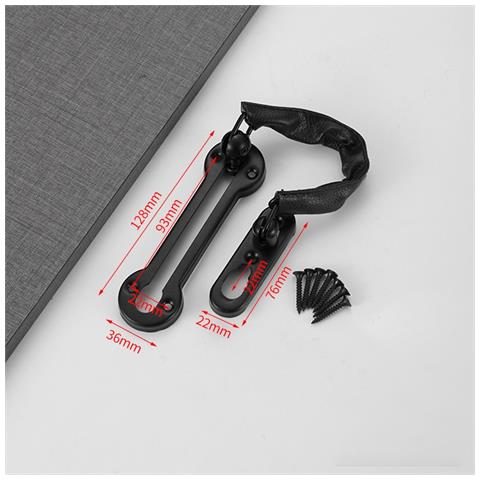 Catena Di Sicurezza Per Porta In Acciaio Inossidabile Nero Con Viti - Sicurezza Per Hotel E Casa - Foto 2
