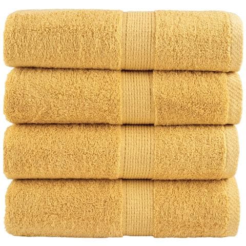 Asciugamani Ospiti SOLUND 4 pz Oro 30x50 cm 600gsm - Foto 1
