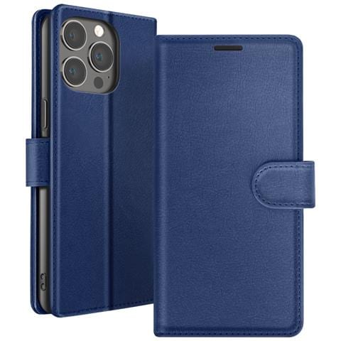 Custodia A Portafoglio Per Iphone 13 Pro Max Con Supporto E Linguetta Magnetica, Blu Scuro - Foto 1