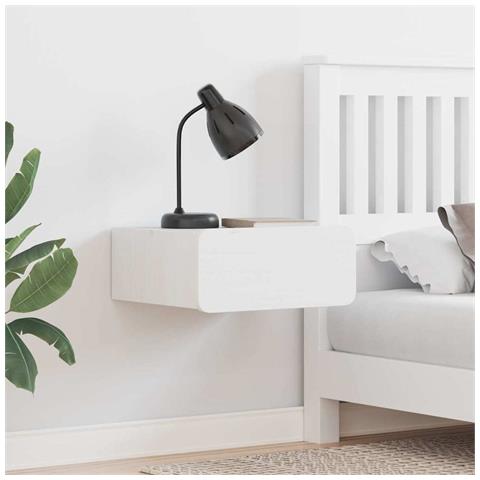 Comodino 2 pcs Bianco 39 x 34 x 16.5 cm Legno di pino massello - Foto 2