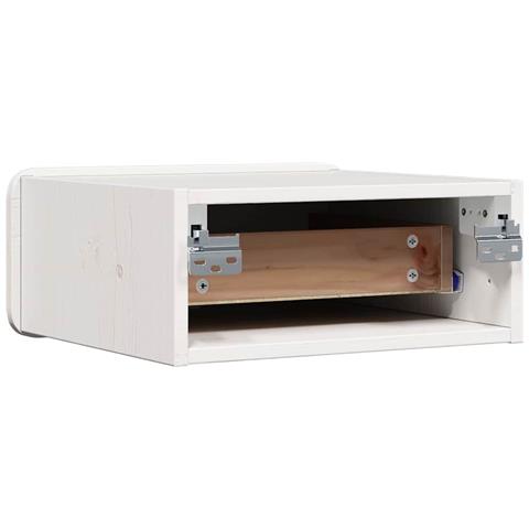 Comodino 2 pcs Bianco 39 x 34 x 16.5 cm Legno di pino massello - Foto 9