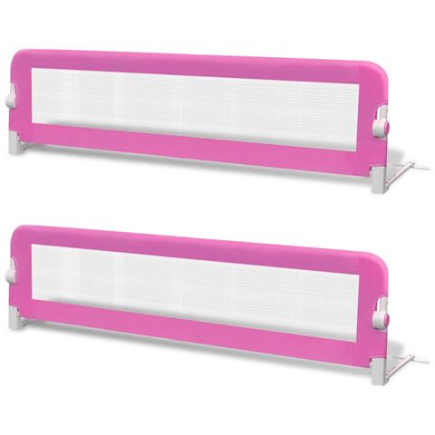 Sponde Letto Per La Sicurezza Dei Bambini 2 Pz Rosa 150x42 Cm - Foto 1