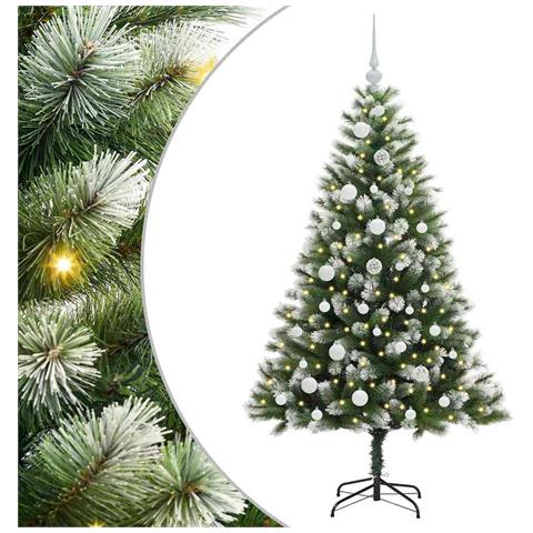 Albero di Natale artificiale a cerniera con neve fioccata - Foto 1