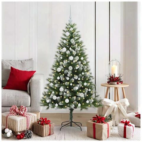 Albero di Natale artificiale a cerniera con neve fioccata - Foto 2
