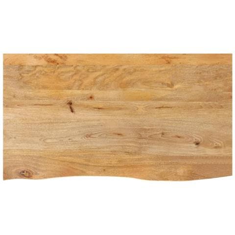 Piano Tavolo Bordi Vivi 100x60x3,8cm in Legno Massello di Mango - Foto 1