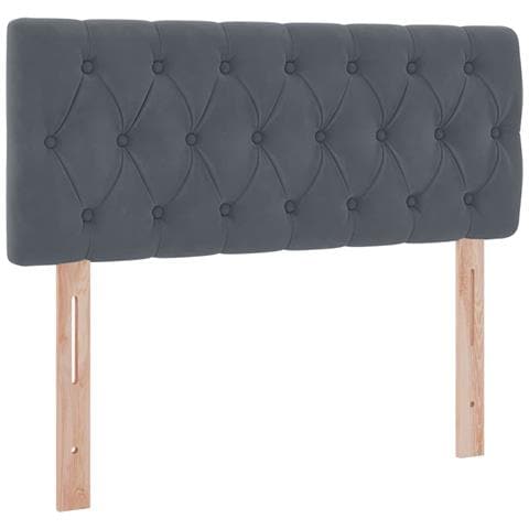 Letto con Contenitore Grigio scuro 120 x 190 cm Velluto - Foto 9