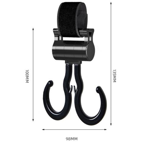 Gancio Rotante A 360° Per Veicoli Elettrici - Gancio Doppio (set Di 2) - Montaggio Anteriore Universale Per Scooter E Bici Elettriche - Foto 2