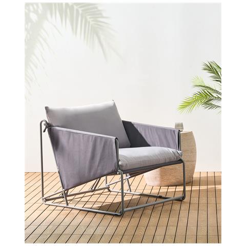 Sedia Con Cuscino Ponte Metallo Grigio - Foto 1