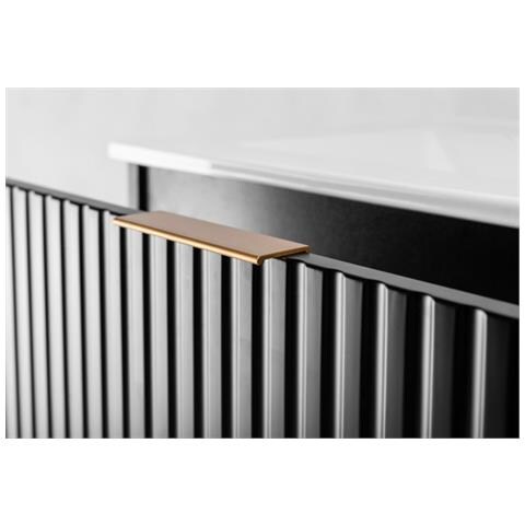 Mobile bagno sospeso per lavabo 80 cm con top - FLOW nero con frontale scanalato (soft close) - Foto 4