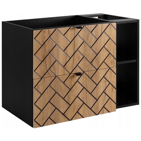 | Mobiletto 80 cm - Marron Mat - Mobili bagno - Mobili bagno - Mobiletti - Senza ripiano - Libreria nera - Foto 1
