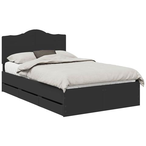 Struttura del letto Nero 120 x 190 cm Legno Ingegnerizzato - Foto 1