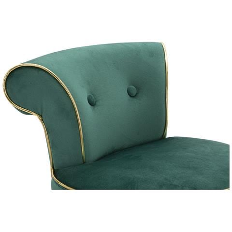 Sgabello Da Bar Luxy Verde In Velluto E Legno Con Profili Dorati - Foto 8