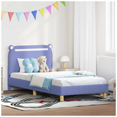 Struttura letto bambini con testata Blu jeans 90 x 190 cm - Foto 2
