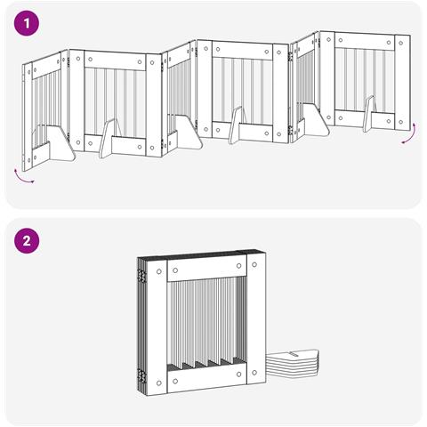 Cancello per cani con supporti 6 pcs Rovere Fumo 60 x 60 cm - Foto 9