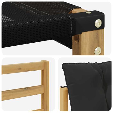Set di divani da esterno con cuscino 6 pcs Bianco e Nero - Foto 9