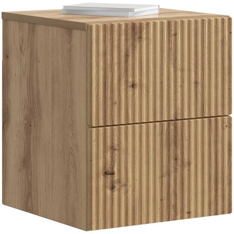 Mobiletto da notte a muro con cassetto 2 pcs Rovere Artigianale - Foto 2