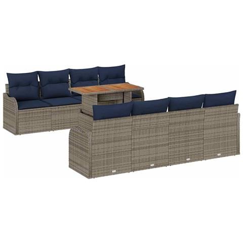 Set Divano da Giardino 7 pz grigio e blu navy - Foto 1