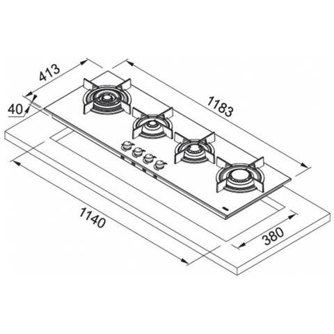 Piano Cottura FHCR12043GTCHEXAC a Gas 4 Fuochi Gas Colore Inox - Foto 2