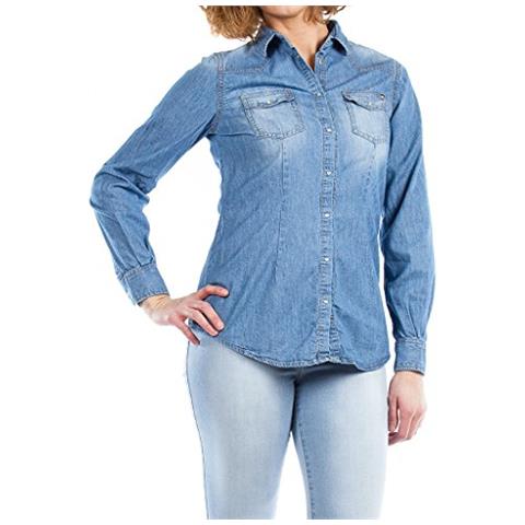 CARRERA JEANS - Carrera Camicia Di Jeans Aderente Stile Western Donna  Lavaggio Blu Chiaro (super Stone Wash) M - ePRICE