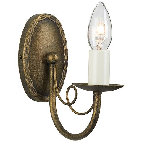 Lampada Da Parete A Candela Per Interni A 1 Luce Nero, Oro, E14 - Foto 2