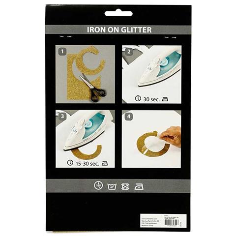 Carta Da Trasferimento Tessile Con Glitter Dorato - 14,8 X 21 Cm - Foto 1