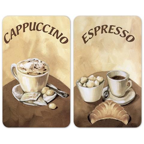 WENKO Coprifornello 30x52 Cm In Vetro Con Decoro Caffè Multicolore
