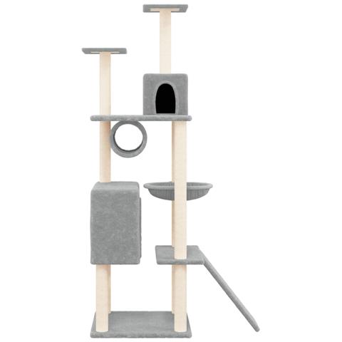 Albero Per Gatti Con Tiragraffi In Sisal Grigio Chiaro 168 Cm - Foto 2
