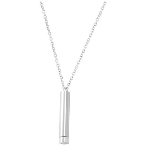 Collana Con Ciondolo A Cilindro In Acciaio Inossidabile - Design Semplice E Alla Moda Silver - Foto 1