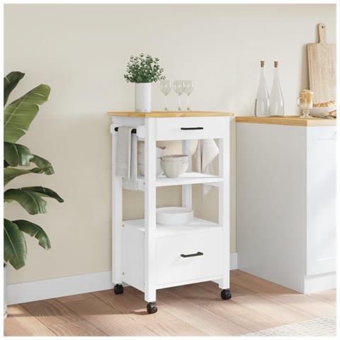 Carrello Da Cucina Monza 48x40x90 Cm In Legno Massello Di Pino - Foto 3