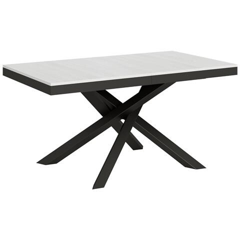 Tavolo Allungabile 90x160/264 Cm Volantis Evolution Telaio Antracite - Bianco Frassino - Foto 2