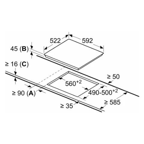 Piano Cottura 3EB764EN Elettrico 3 Zone Cottura da 59.2 cm Vetroceramica Colore Nero - Foto 5