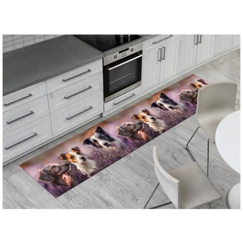 Tappeto Passatoia Cucina Antiscivolo Sottolavello Digitale Disegno Lavanda Dog 50x115 Lavanda Dog - Foto 2
