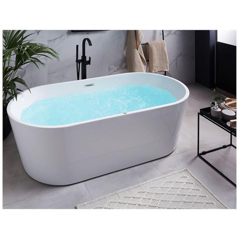 Vasca Idromassaggio Freestanding Con Led Havana 170 X 80 Cm Bianco - Foto 1