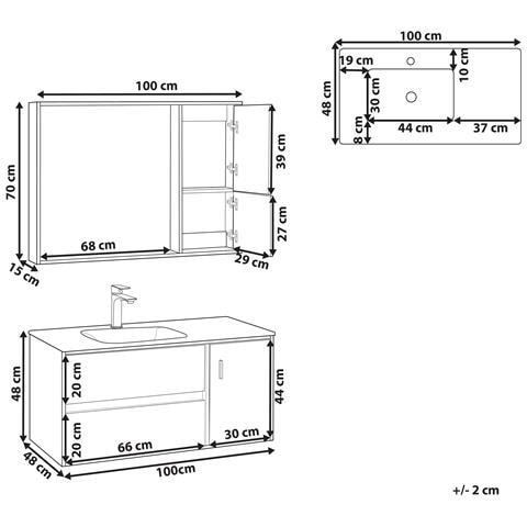 Set Di Mobili Da Bagno Teruel Nero - Foto 2