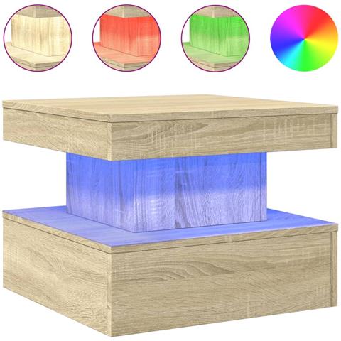 Tavolino Da Salotto Gambe In Metallo Rovere Sonoma 50x50x40 Cm - Foto 2