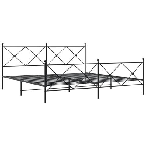 Giroletto Con Testiera E Pediera Metallo Nero 193x203 Cm - Foto 2