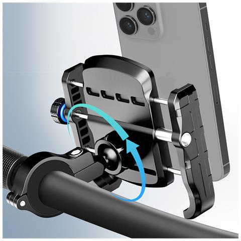 Supporto Per Smartphone Da Bicicletta Regolabile Nero, Nero - Foto 2
