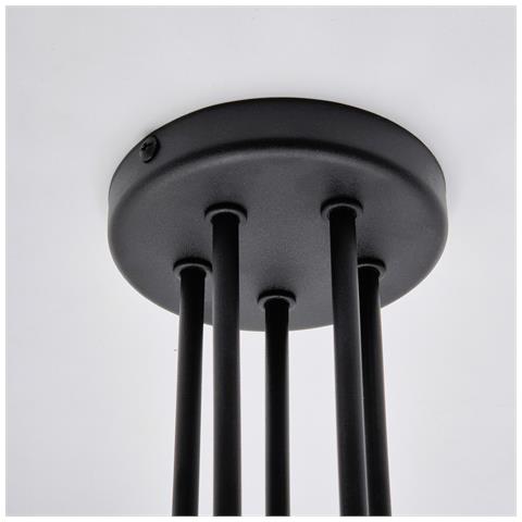 Lampada A Sospensione Damiano - Nero - Metallo - 40x59x59 Cm - Foto 6
