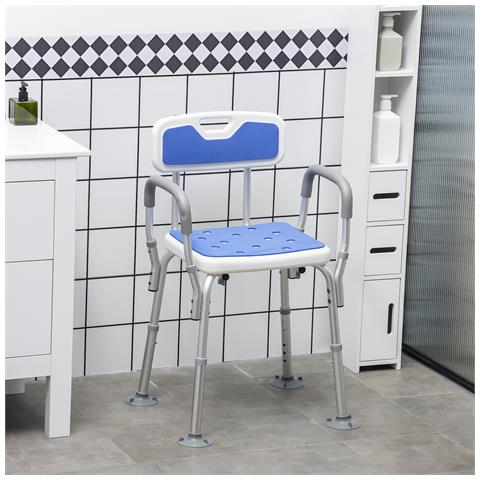 Sedia Per Doccia Con Imbottitura E Altezza Regolabile, Braccioli E Piedini A Ventosa - Foto 2